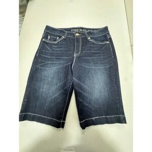 Code Bleu Gwen Dark Wash‎ Embroidered Bermuda Denim Shorts Womens Size 12/30